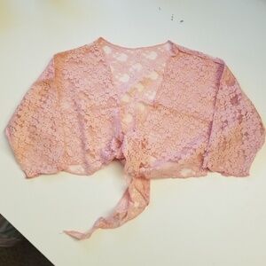 2 for 25! Girl Pink Lace Cardigan Size 3-4T